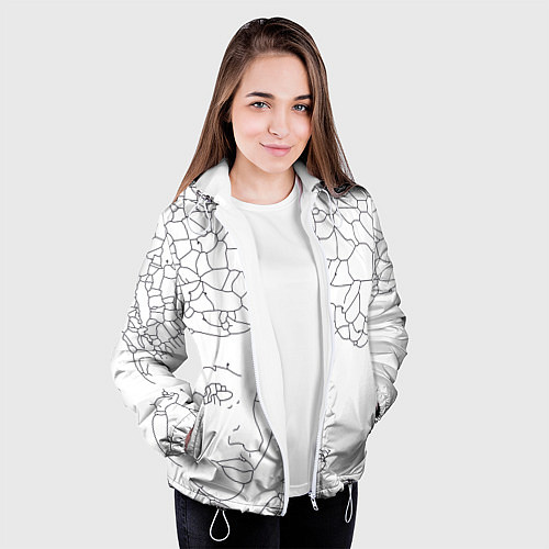 Женская куртка Афро абстракция / 3D-Белый – фото 3