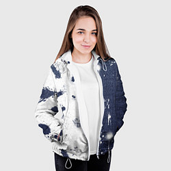 Куртка с капюшоном женская Джинсы тай дай белизной хлоркой, цвет: 3D-белый — фото 2