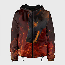 Куртка с капюшоном женская ОГНЕНЫЙ ВОЛК, 3d, цвет: 3D-черный