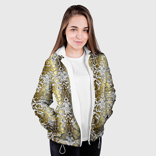 Женская куртка Versace gold & white / 3D-Белый – фото 3