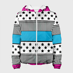 Куртка с капюшоном женская Молодежный современный узор, цвет: 3D-белый