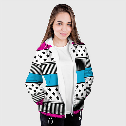 Женская куртка Молодежный современный узор / 3D-Белый – фото 3