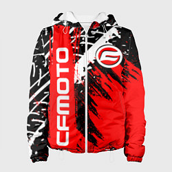 Куртка с капюшоном женская CFmoto СФ мото RED STYLE, цвет: 3D-белый
