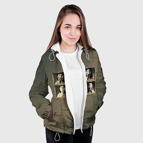 Женская куртка Амели Малина / 3D-Белый – фото 3