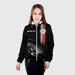 Куртка с капюшоном женская MERCEDES BENZ AMG, цвет: 3D-белый — фото 2