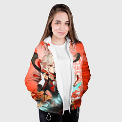 Куртка с капюшоном женская Genshin Impact, Кадзуха, цвет: 3D-белый — фото 2