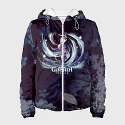 Куртка с капюшоном женская Genshin Impact - Аяка, цвет: 3D-белый