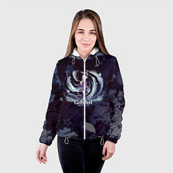 Куртка с капюшоном женская Genshin Impact - Аяка, цвет: 3D-белый — фото 2