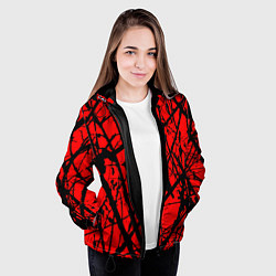 Куртка с капюшоном женская Хоррор Мрачный лес, цвет: 3D-черный — фото 2