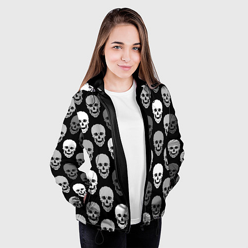 Женская куртка Черно-белый готический / 3D-Черный – фото 3