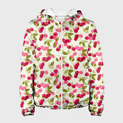 Куртка с капюшоном женская Спелая вишня, цвет: 3D-белый