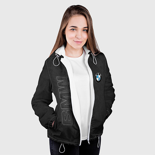 Женская куртка BMW LOGO AND INSCRIPTION / 3D-Белый – фото 3