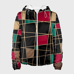 Куртка с капюшоном женская Модный абстрактный узор, цвет: 3D-белый