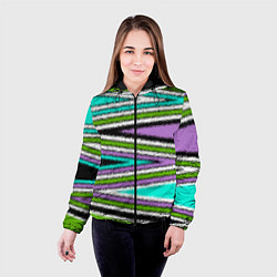 Куртка с капюшоном женская Абстрактный асимметричный, цвет: 3D-черный — фото 2