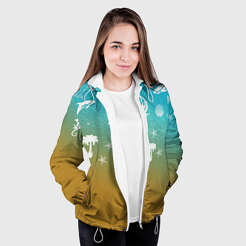 Женская куртка Морское ассорти / 3D-Белый – фото 3
