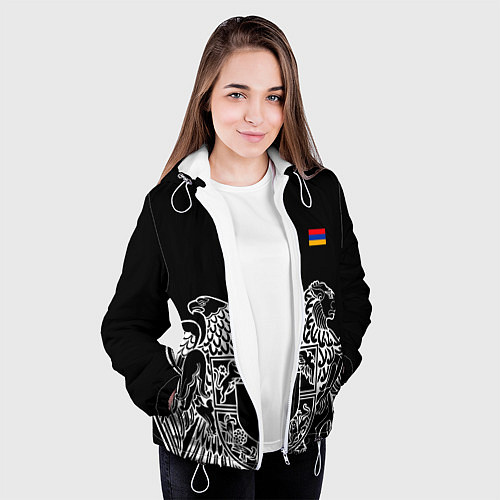 Женская куртка Герб Армении и флаг / 3D-Белый – фото 3