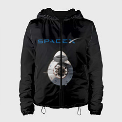 Куртка с капюшоном женская SpaceX Dragon 2, цвет: 3D-черный
