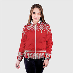 Куртка с капюшоном женская Зимний лес, цвет: 3D-белый — фото 2