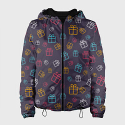 Куртка с капюшоном женская Подарки, цвет: 3D-черный