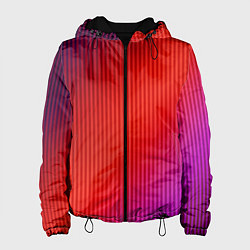 Куртка с капюшоном женская Оранжево-фиолетовый градиент, цвет: 3D-черный