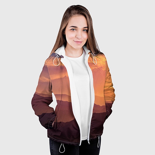 Женская куртка Закат в горах / 3D-Белый – фото 3
