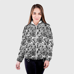 Куртка с капюшоном женская Злые Гориллы - Паттерн, цвет: 3D-белый — фото 2