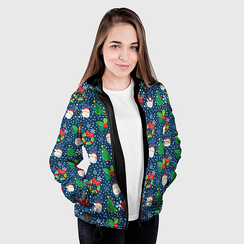 Женская куртка Праздник Новый Год / 3D-Черный – фото 3