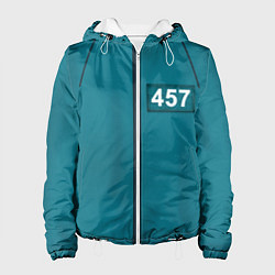 Куртка с капюшоном женская Форма игрока Игра в кальмара, цвет: 3D-белый