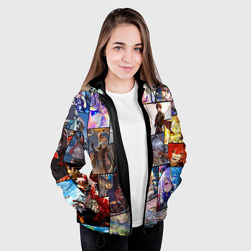 Женская куртка Геншин импакт, персонажи / 3D-Черный – фото 3