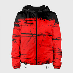 Куртка с капюшоном женская КРАСНЫЙ ГРАНЖ RED GRUNGE, цвет: 3D-черный