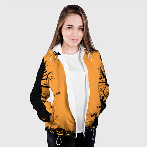 Женская куртка Orange Halloween TRD / 3D-Белый – фото 3