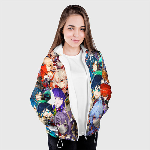 Женская куртка Genshin Impact - персонажи / 3D-Белый – фото 3