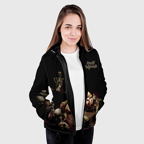 Женская куртка Ведьма с третьим глазом / 3D-Черный – фото 3