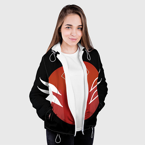 Женская куртка Японская лисица / 3D-Белый – фото 3