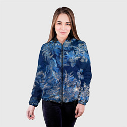 Куртка с капюшоном женская Снежинки макро snowflakes macro, цвет: 3D-черный — фото 2