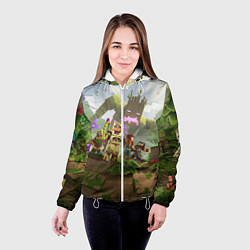 Куртка с капюшоном женская МАЙНКРАФТ ГЕРОИ ПРОТИВ ЗЛА, цвет: 3D-белый — фото 2