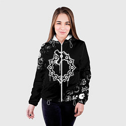 Куртка с капюшоном женская 7 СМЕРТНЫХ ГРЕХОВ МЕЛОДИАС СИМВОЛ ДРАКОН, цвет: 3D-белый — фото 2