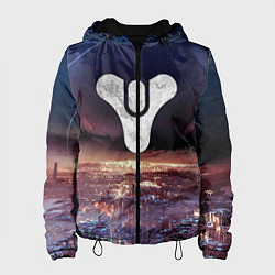 Куртка с капюшоном женская ДЕСТИНИ ЗЕМЛЯ ХАБ, СТРАННИК НАД ГОРОДОМ, цвет: 3D-черный