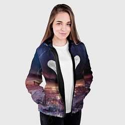 Куртка с капюшоном женская ДЕСТИНИ ЗЕМЛЯ ХАБ, СТРАННИК НАД ГОРОДОМ, цвет: 3D-черный — фото 2