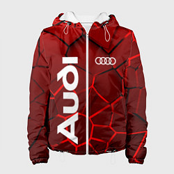 Куртка с капюшоном женская АУДИ - 3D плиты с подсветкой, цвет: 3D-белый