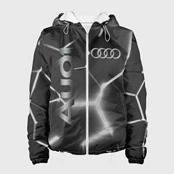 Куртка с капюшоном женская AUDI GREY 3D ПЛИТЫ, цвет: 3D-белый