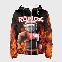 Куртка с капюшоном женская ROBLOX FIRE РОБЛОКС ОГОНЬ ПОЖАРНЫЙ, цвет: 3D-белый