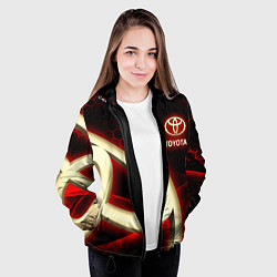 Куртка с капюшоном женская Тойота Toyota, цвет: 3D-черный — фото 2