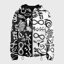 Куртка с капюшоном женская ТОКИЙСКИЕ МСТИТЕЛИ ЛОГОБОМБИНГ ЧБ, цвет: 3D-черный