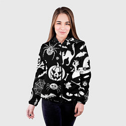 Куртка с капюшоном женская Микс, цвет: 3D-черный — фото 2