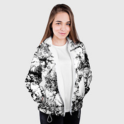 Куртка с капюшоном женская Эффект линогравюры, цвет: 3D-белый — фото 2