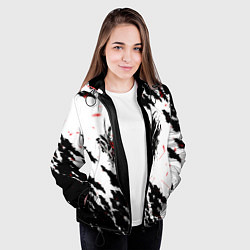 Куртка с капюшоном женская Берсерк маска с красными глазами, цвет: 3D-черный — фото 2