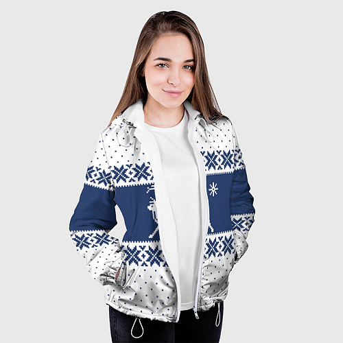 Женская куртка Северный Олень звезда / 3D-Белый – фото 3