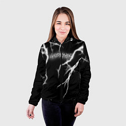 Куртка с капюшоном женская GHOSTEMANE Lightning Гостмейн Молния Надпись, цвет: 3D-черный — фото 2