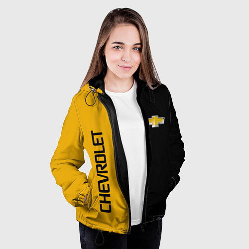 Женская куртка Шевроле Авто / 3D-Черный – фото 3